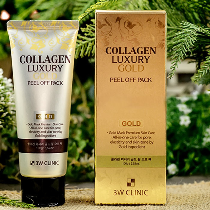 Золотая маска-плёнка с коллагеном 3W CLINIC Collagen Luxury Gold Peel Off Pack