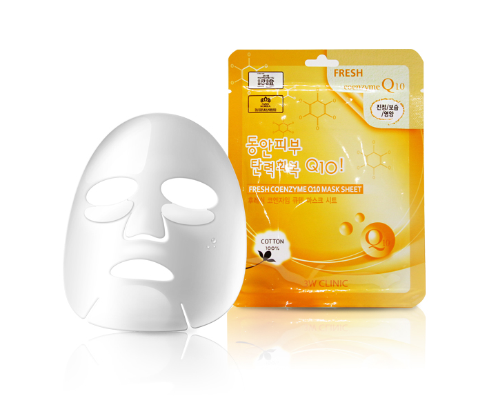 Тканевая маска для лица с коэнзимом 3W CLINIC Fresh Coenzyme Q10 Mask Sheet