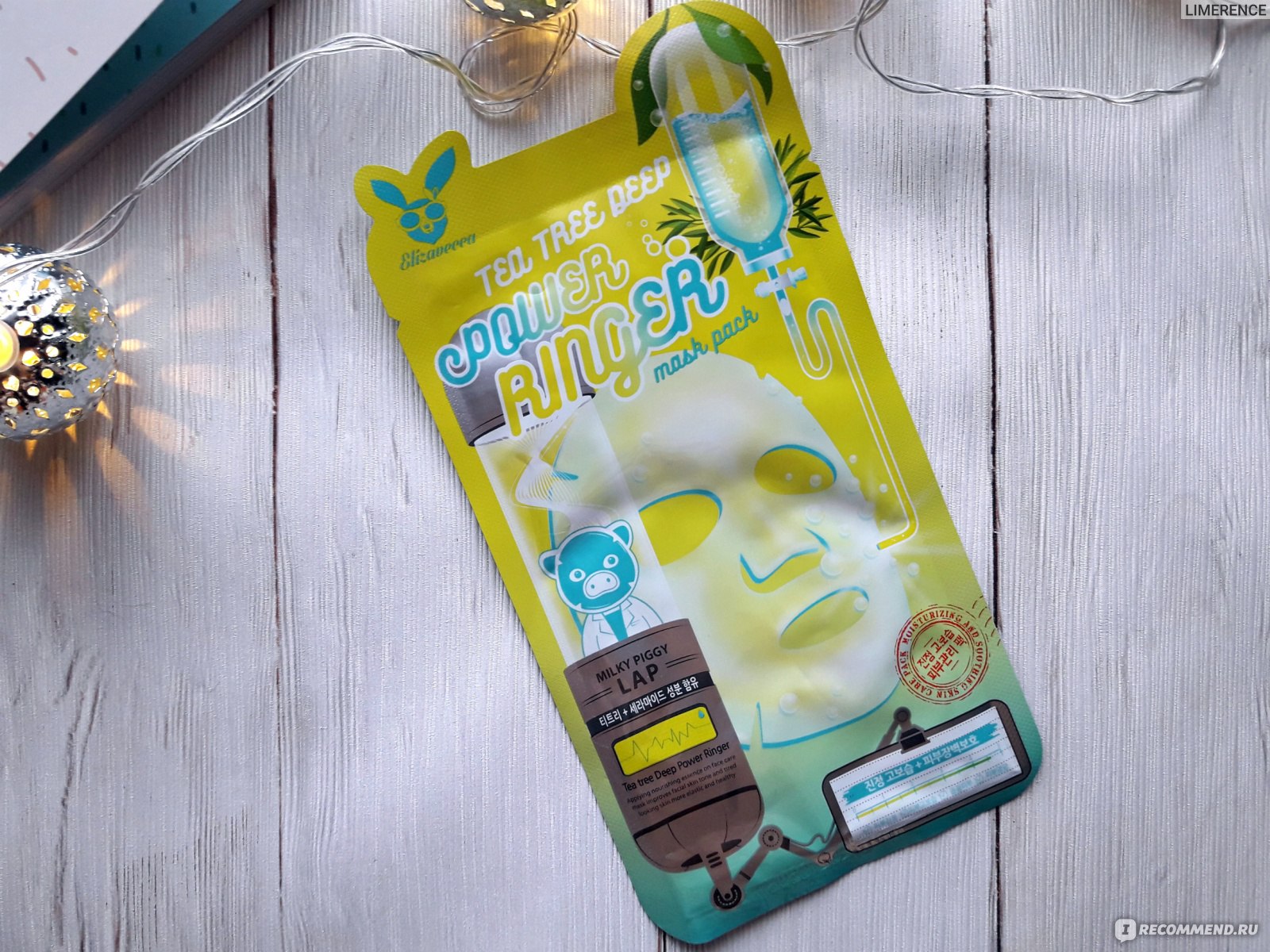 Успокаивающая такневая маска с чайным деревом Elizavecca Deep Power Ringer Mask Pack Tea Tree