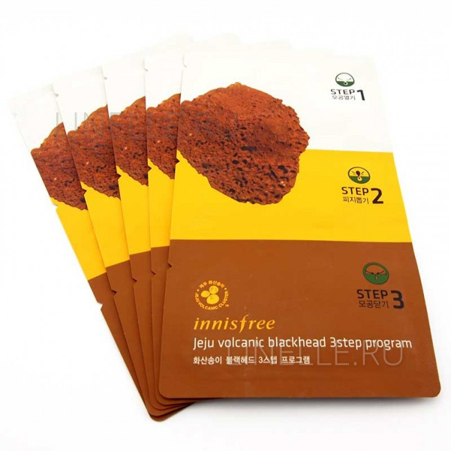 Трехступенчатый набор патчей для очищения кожи Innisfree Jeju Volcanic Blackhead 3 Step Program