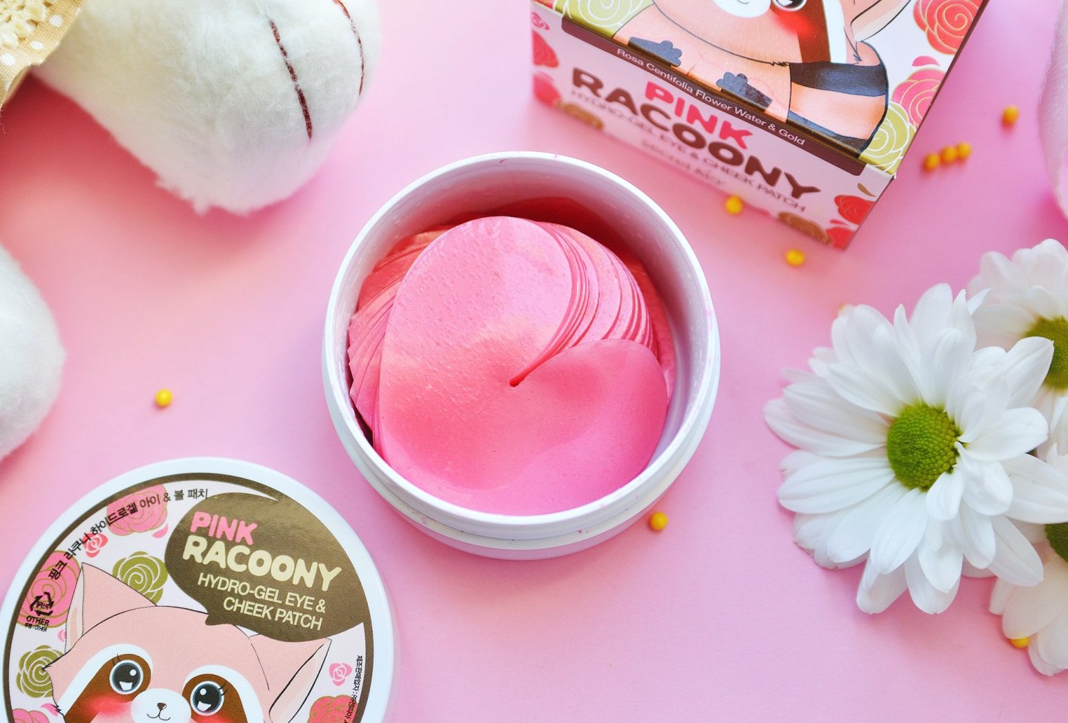 Гидрогелевые патчи под глаза и для щек Secret Key Pink Racoony Hydrogel Eye & Cheek Patch