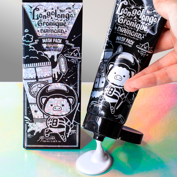 Маска пленка с алмазной пудрой Elizavecca Hell Pore Longolongo Gronique Diamond Mask Pack