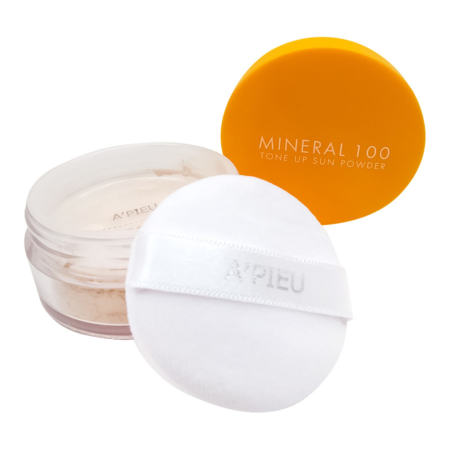 Солнцезащитная рассыпчатая пудра A'PIEU Mineral 100 Tone Up Sun Powder SPF50+ PA++