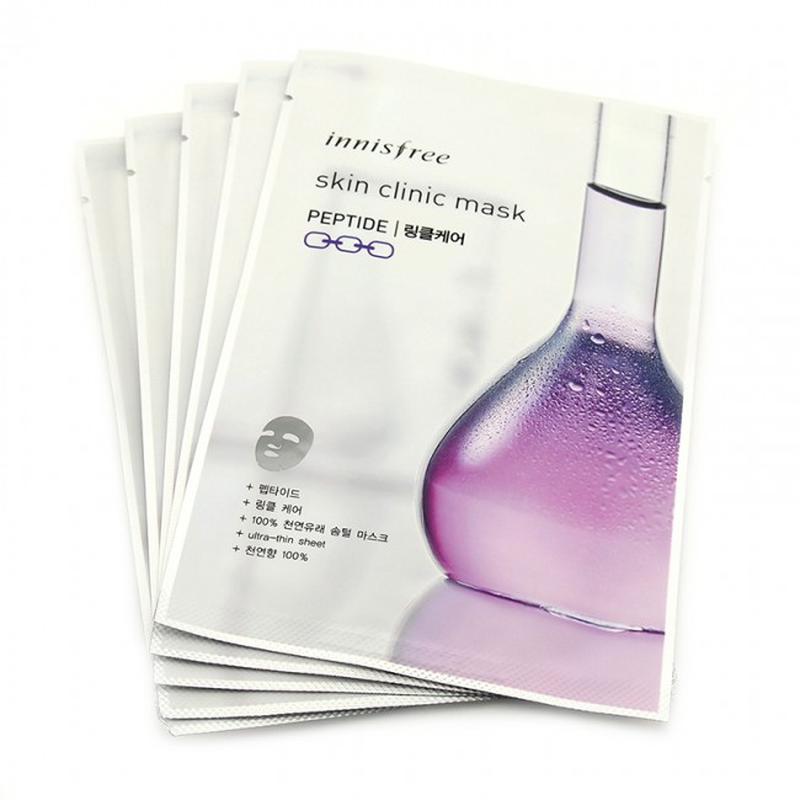 Ультратонкая листовая маска для лица с пептидами Innisfree Skin Clinic Mask Peptide