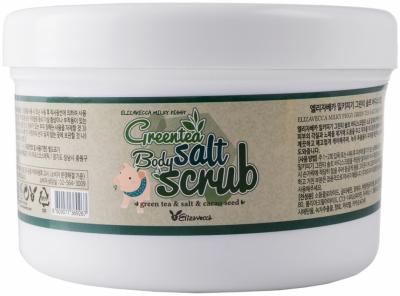 Скраб для тела с морской солью и экстрактом зелёного чая Elizavecca MIlky Piggy Green Tea Salt Body Scrub 600g