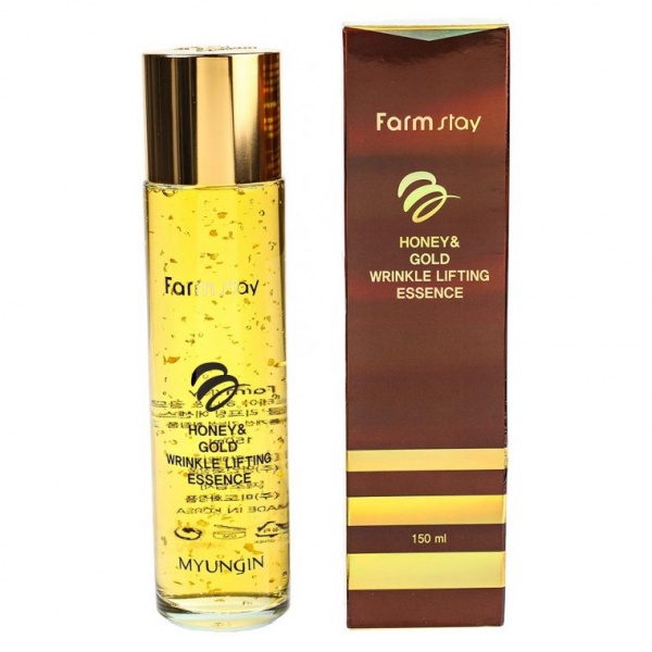 Сыворотка с лифтинг-эффектом с экстрактом мёда и золот FarmStay Honey & Gold Wrinkle Lifting Essence