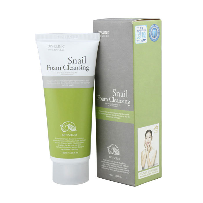 Пенка для умывания с улиточным муцином 3W CLINIC Snail Foam Cleansing