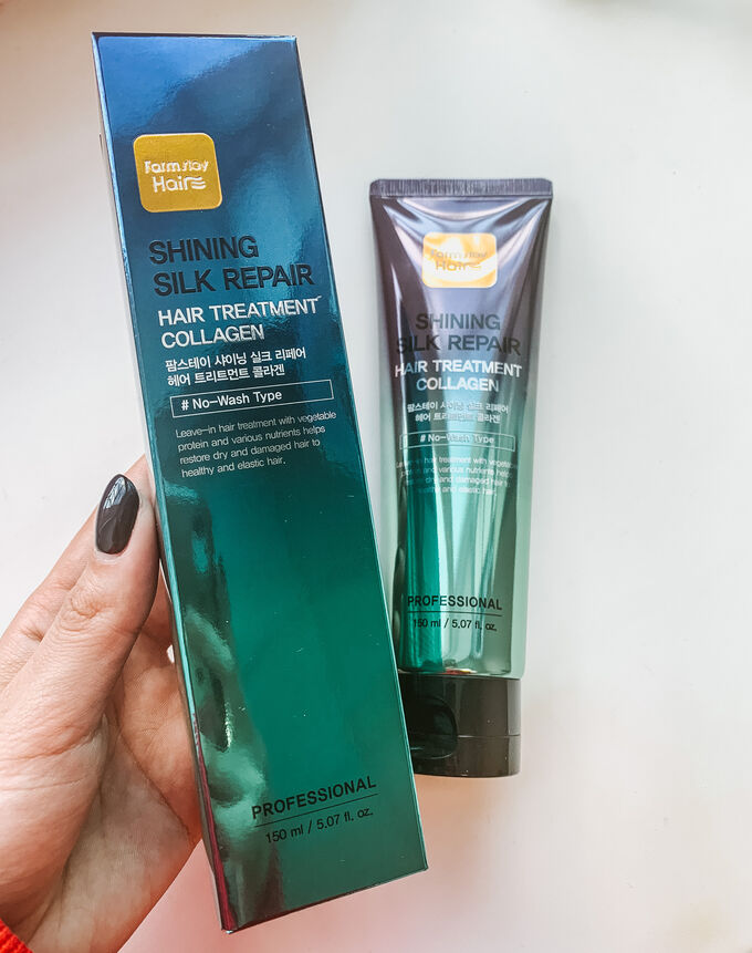 Увлажняющая маска для сияния и блеска волос с коллагеном FarmStay Shining Silk Repair Hair Treatment Collagen